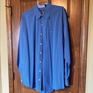 Izod Blue Casual Button Down Shirt Long Sleeve